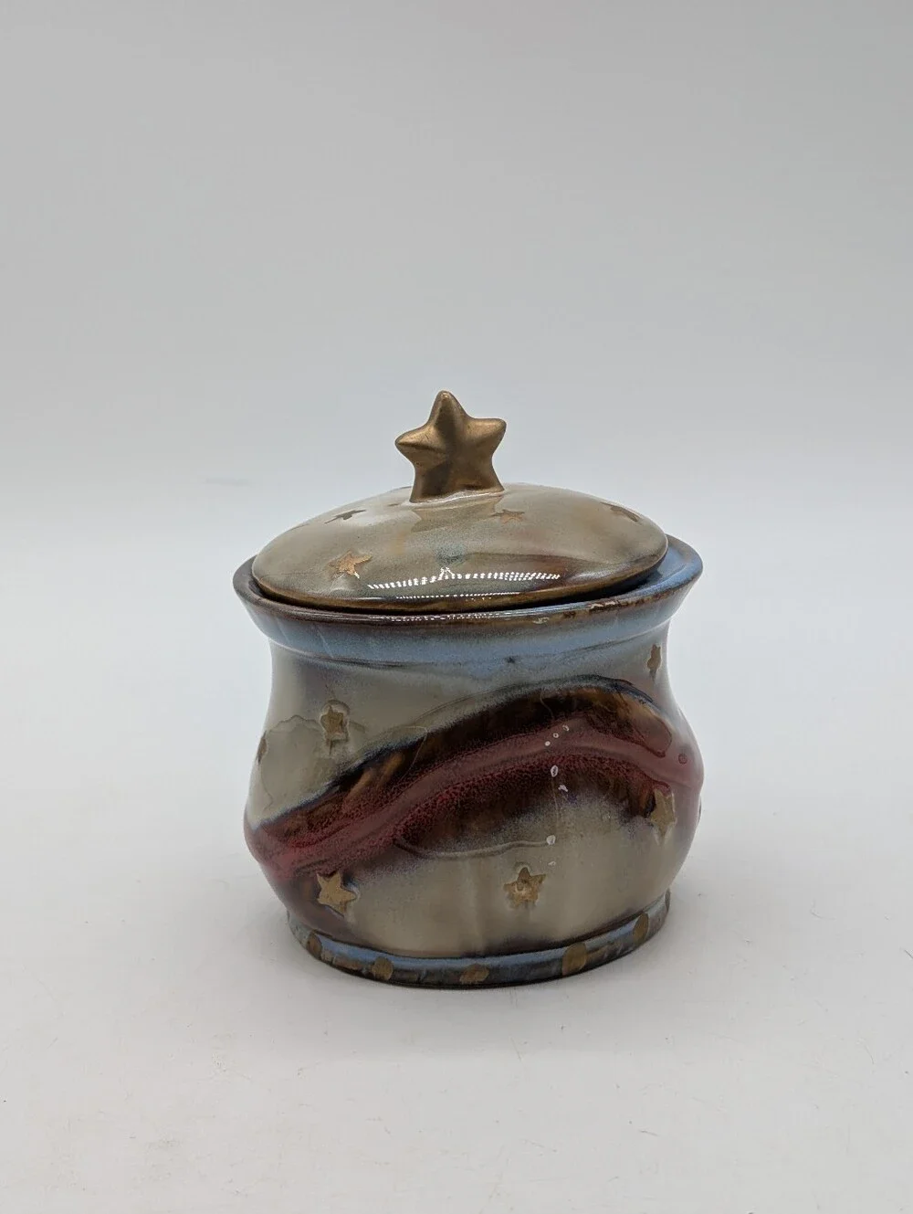 Greenbrier International Ceramic Santa Claus Lidded Mini Candy Jar / Sugar Bowl